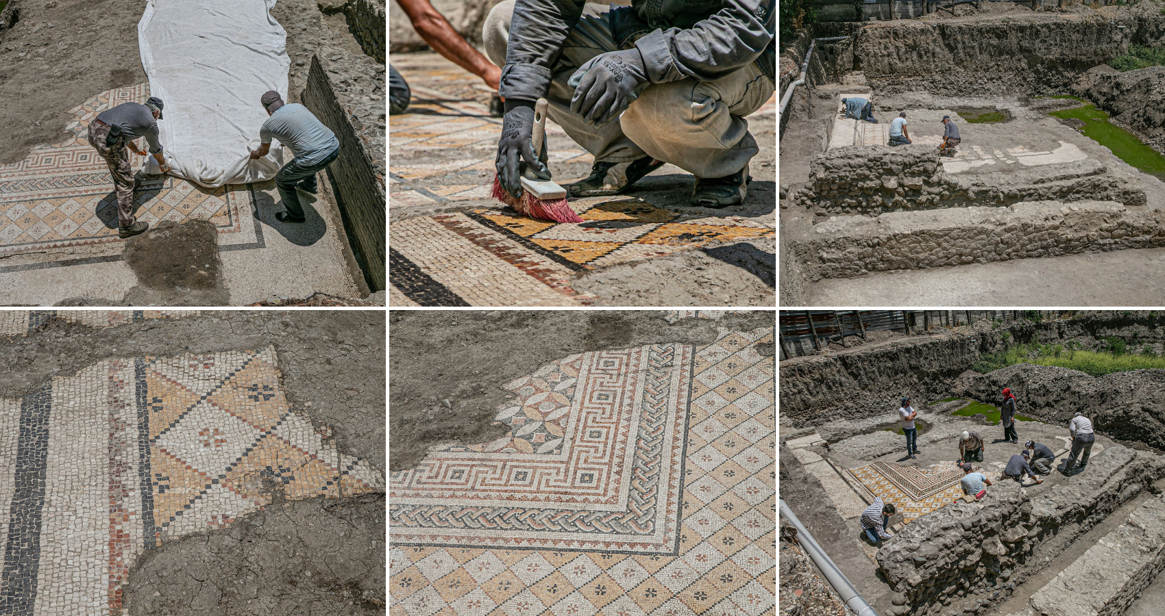 Roman villa, mosaic uncovered in southern Turkey during construction