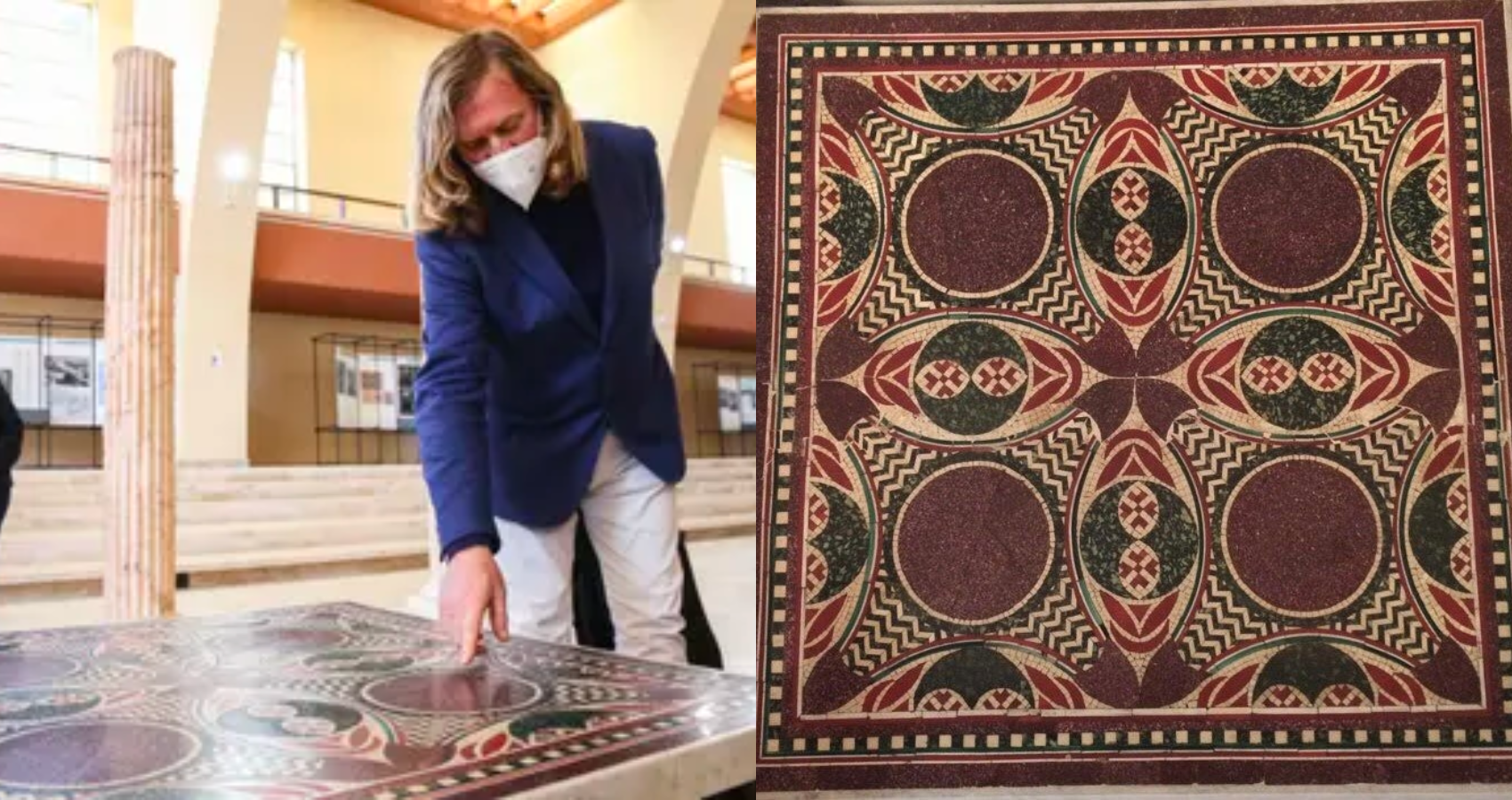 Roman Mosaic, Long Used as a Coffee Table, Returned To Italy