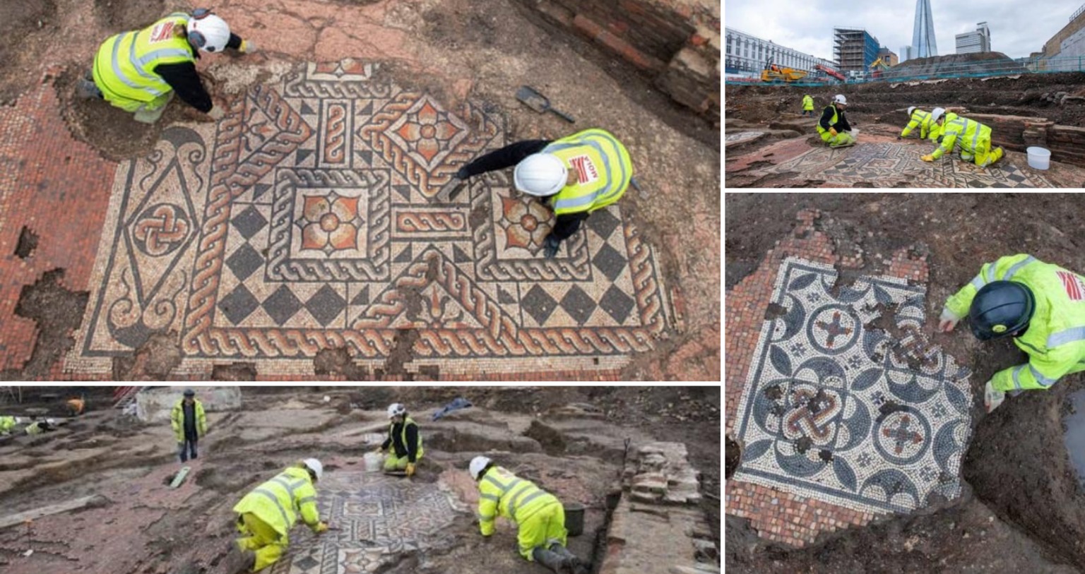 Roman Mosaic in London is Largest To Be Uncovered in 50 Years