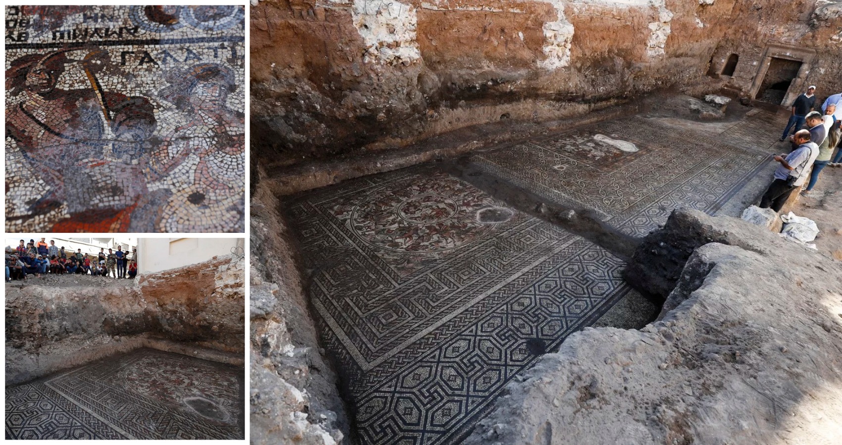 A rare Roman-era mosaic is uncovered during the excavation of an old building in Syria