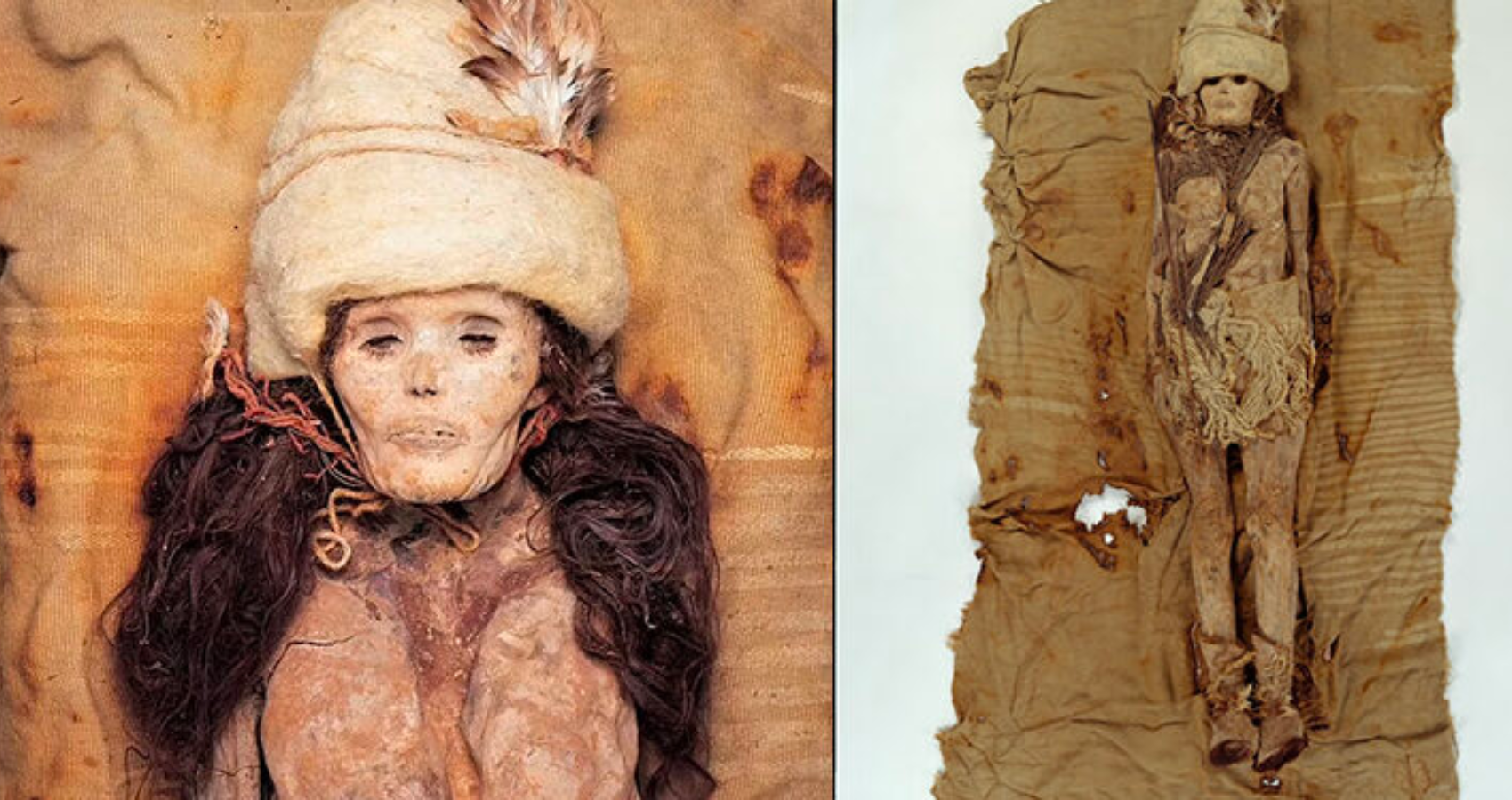 Mummies dating from between 2,000 B.C. to 200 A.D. were uncovered in tombs in the Tarim Basin in northwest China