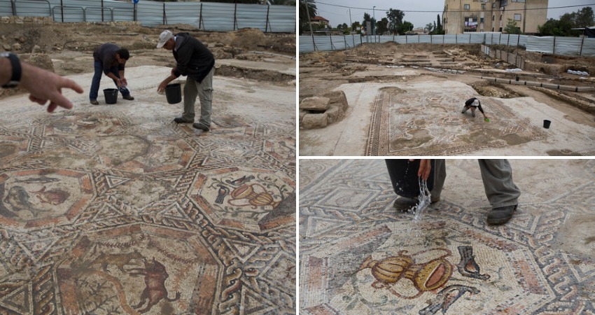 Archaeologists find stunning Roman-era mosaic in Israel – while building a visitor’s centre for ANOTHER Roman mosaic