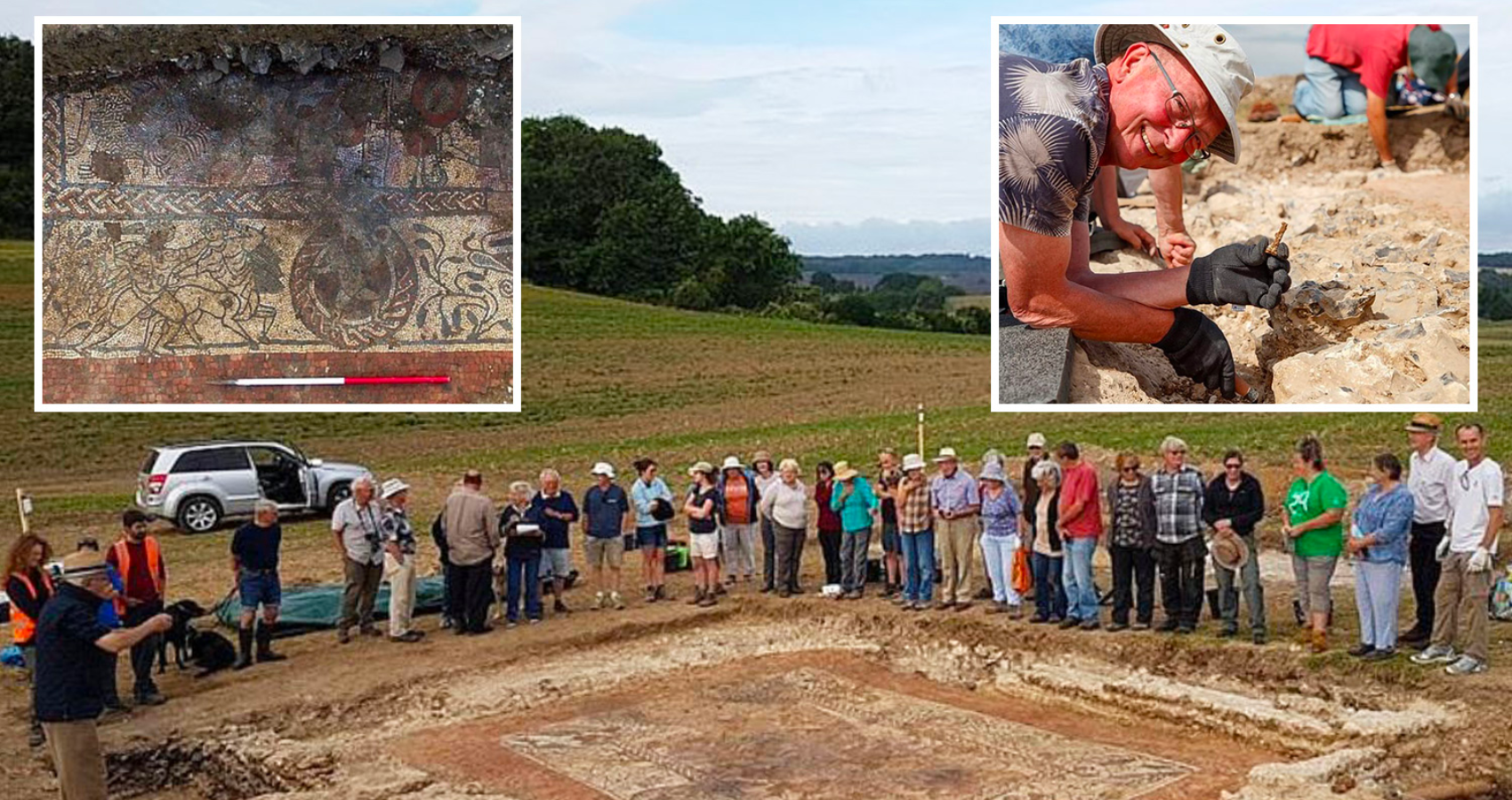 Amateur archaeologists unearth 1,600-year-old Roman mosaic